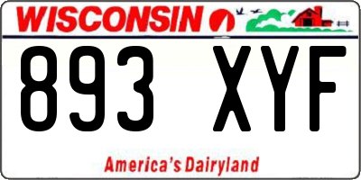 WI license plate 893XYF