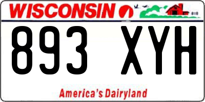 WI license plate 893XYH