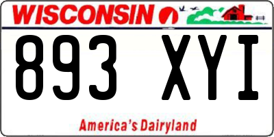 WI license plate 893XYI