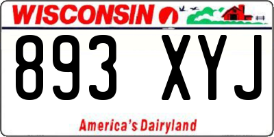 WI license plate 893XYJ