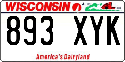 WI license plate 893XYK