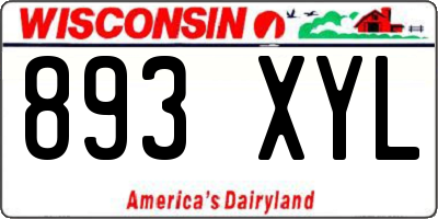 WI license plate 893XYL