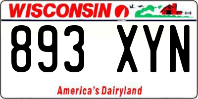 WI license plate 893XYN