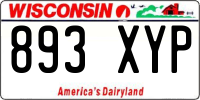 WI license plate 893XYP