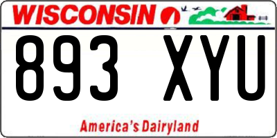 WI license plate 893XYU