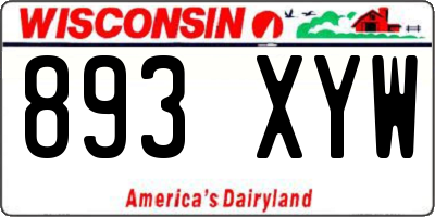 WI license plate 893XYW