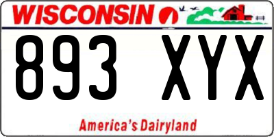 WI license plate 893XYX