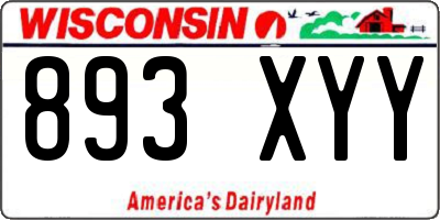 WI license plate 893XYY