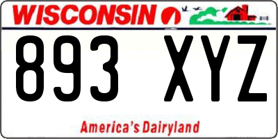 WI license plate 893XYZ