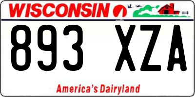 WI license plate 893XZA