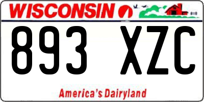 WI license plate 893XZC