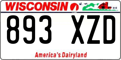 WI license plate 893XZD