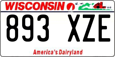 WI license plate 893XZE
