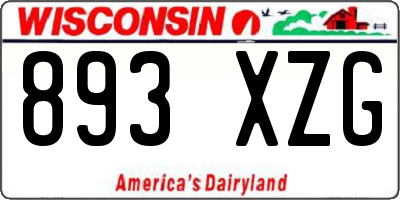 WI license plate 893XZG