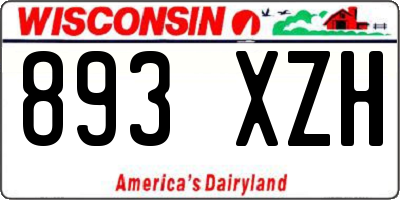 WI license plate 893XZH