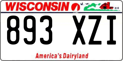 WI license plate 893XZI