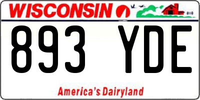 WI license plate 893YDE