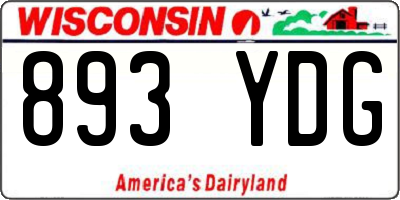 WI license plate 893YDG
