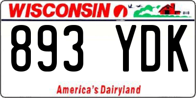 WI license plate 893YDK