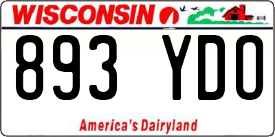 WI license plate 893YDO