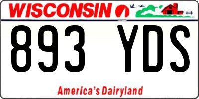 WI license plate 893YDS