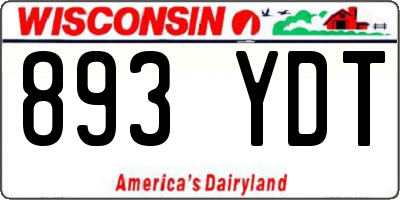 WI license plate 893YDT