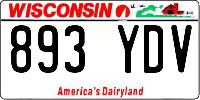 WI license plate 893YDV
