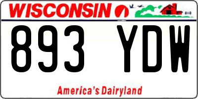 WI license plate 893YDW