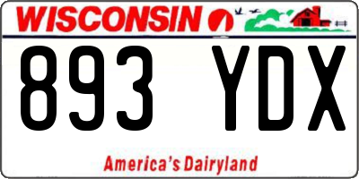 WI license plate 893YDX