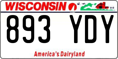 WI license plate 893YDY