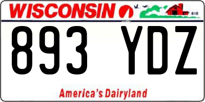 WI license plate 893YDZ