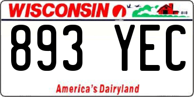 WI license plate 893YEC