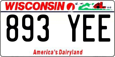 WI license plate 893YEE
