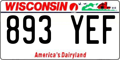 WI license plate 893YEF