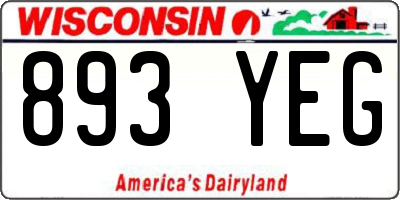 WI license plate 893YEG