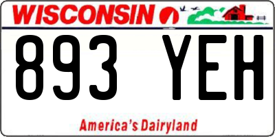 WI license plate 893YEH