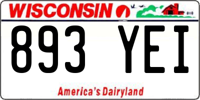 WI license plate 893YEI