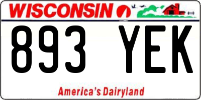 WI license plate 893YEK