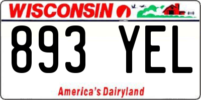 WI license plate 893YEL
