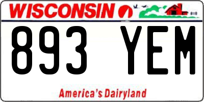 WI license plate 893YEM