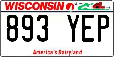 WI license plate 893YEP