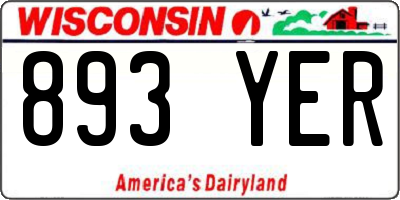 WI license plate 893YER