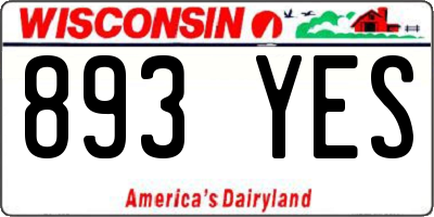 WI license plate 893YES