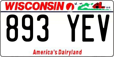 WI license plate 893YEV