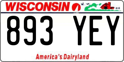 WI license plate 893YEY