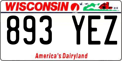 WI license plate 893YEZ