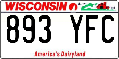 WI license plate 893YFC