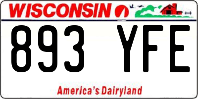 WI license plate 893YFE