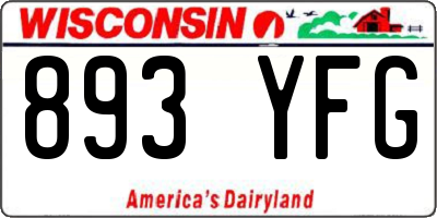 WI license plate 893YFG