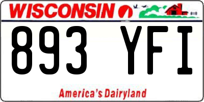 WI license plate 893YFI